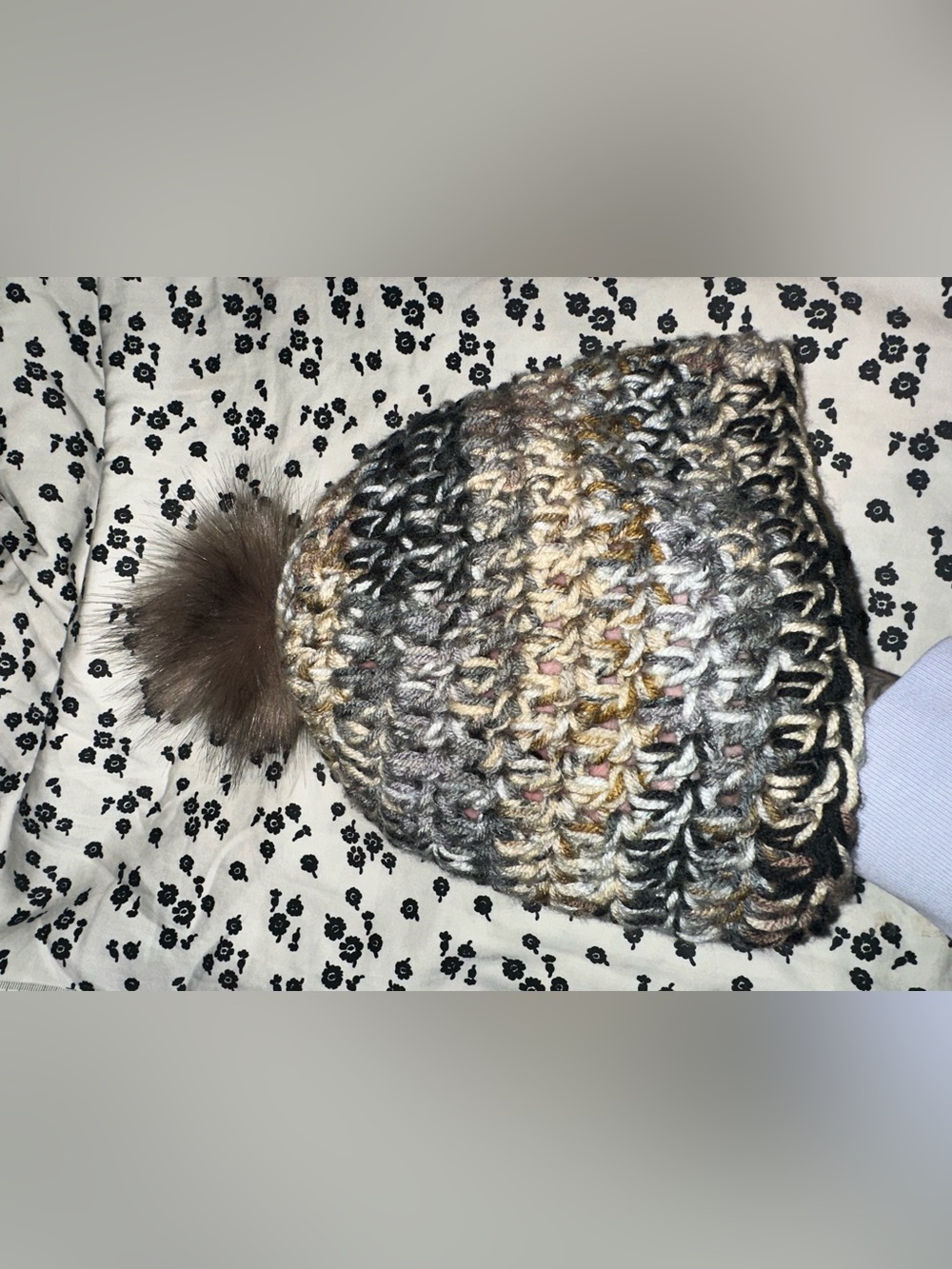 Hand Crocheted Pom-Pom Hat - Picture 5 of 5